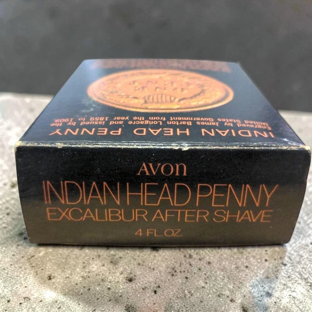 VTG Avon Indian Head Penny Excalibur After Shave 4 oz NOS New Unused Box 70s